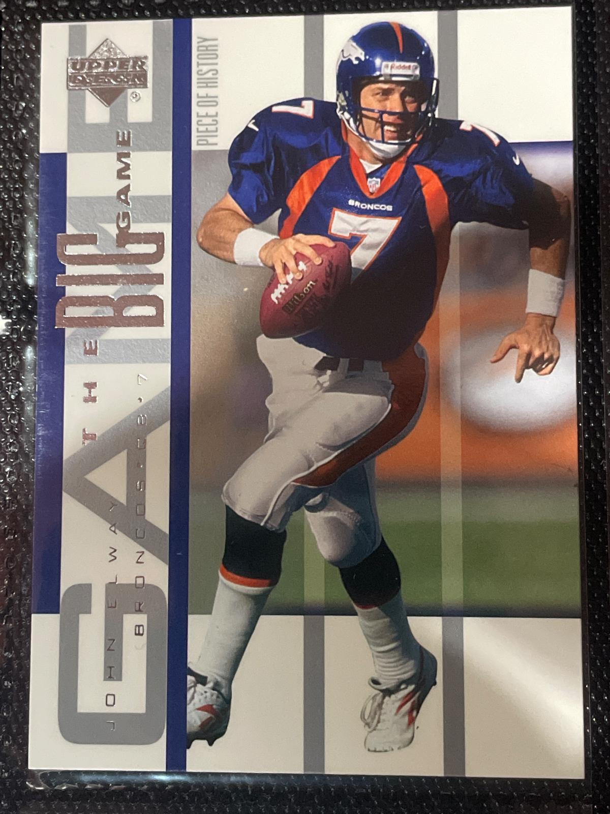 John Elway #BG-13 Football Cards 2002 Upper Deck Piece of History the Big Game