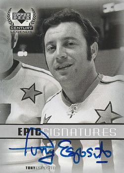 Tony Esposito #TE 1999 Upper Deck Century Legends Epic Signatures Hockey