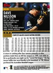 Back Of Card | Dave Nilsson Baseball Cards 2000 Topps