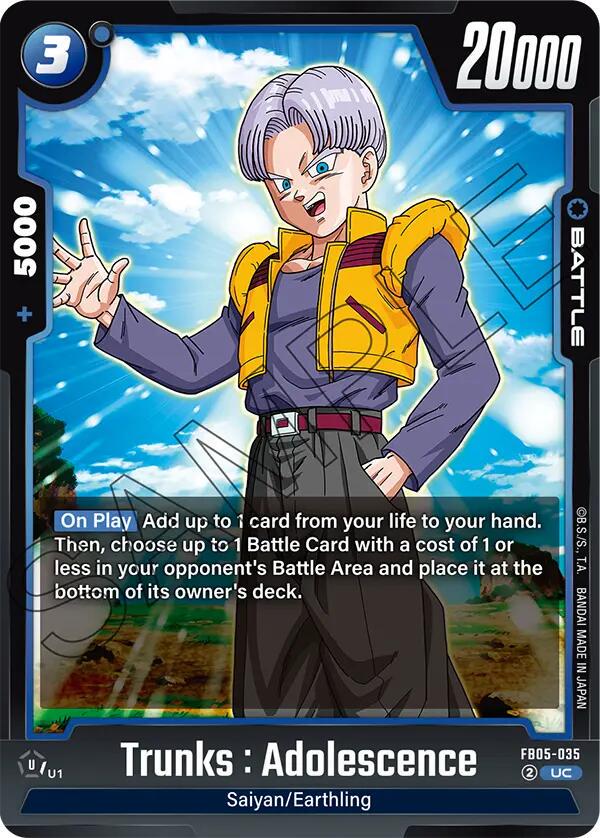 Trunks: Adolescence FB05-035 Dragon Ball Fusion World New Adventure