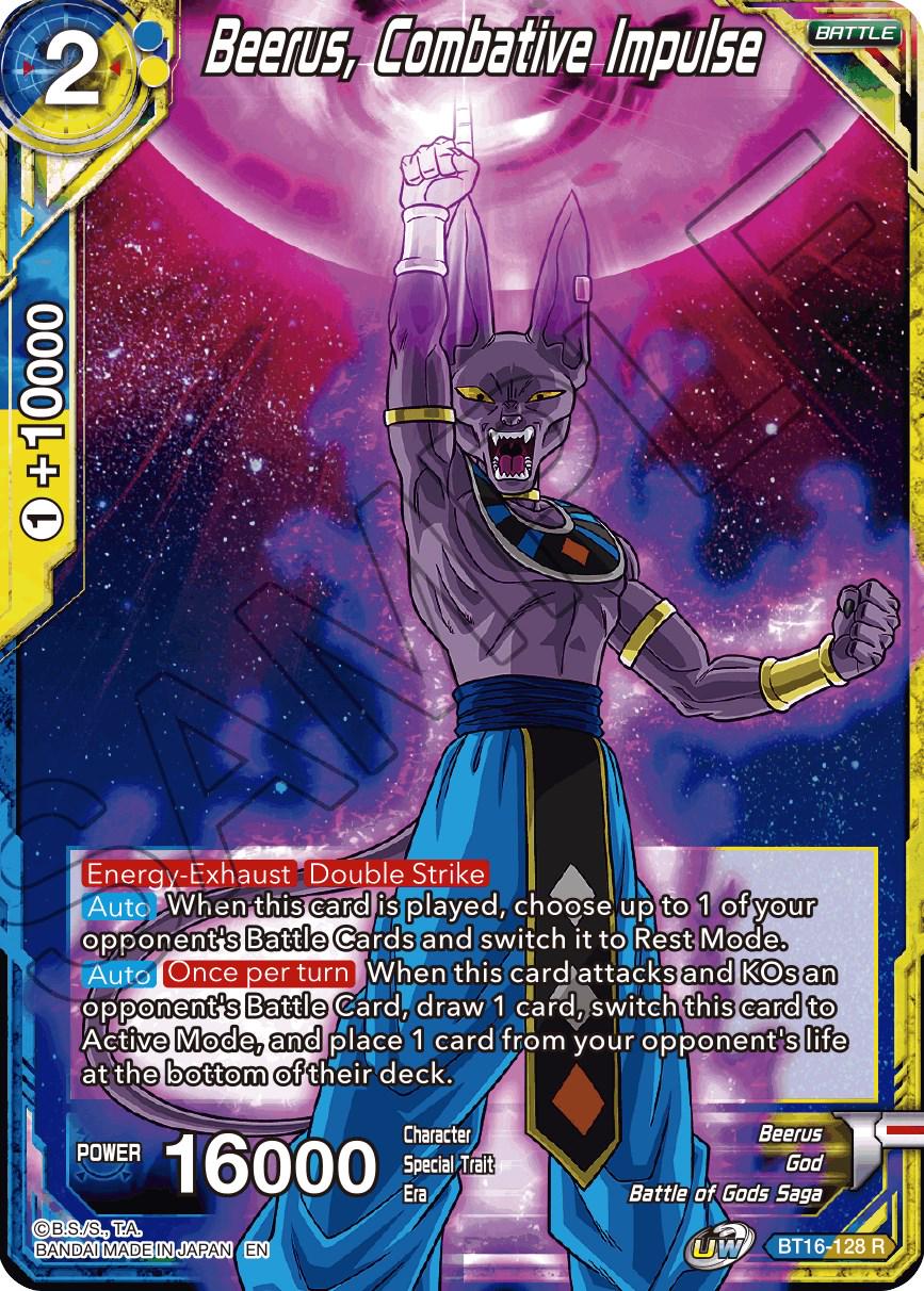 Beerus, Combative Impulse BT16-128 Dragon Ball Super Realm of the Gods