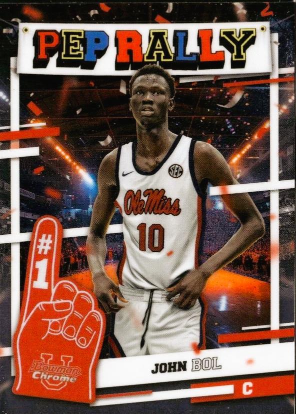 John Bol #PR-11 Basketball Cards 2024 Bowman Chrome University Pep Rally