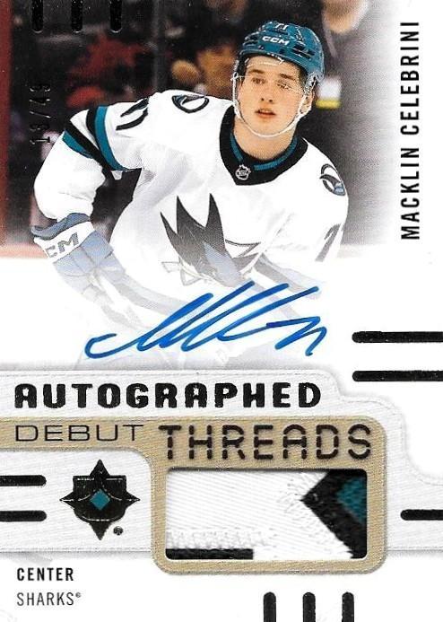 Macklin Celebrini #ADT-CE 2024 Ultimate Collection Autograph Debut Threads Hockey