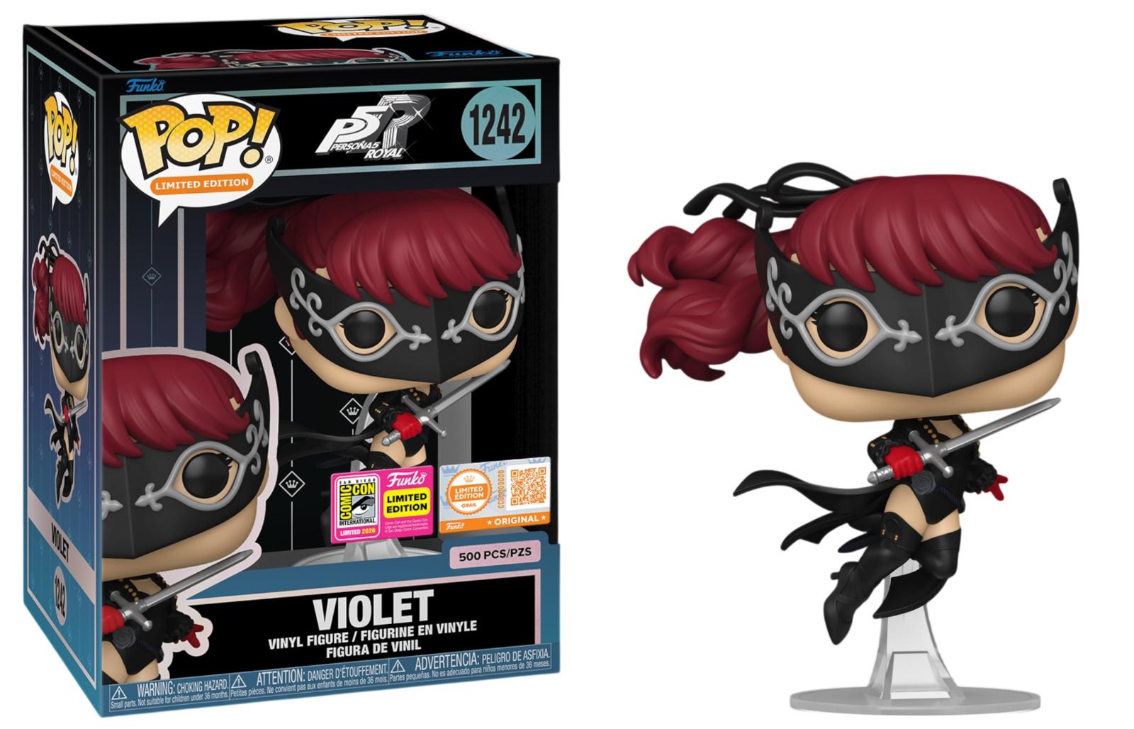 Violet #1242 San Diego Comic-Con Funko Pop box and figure