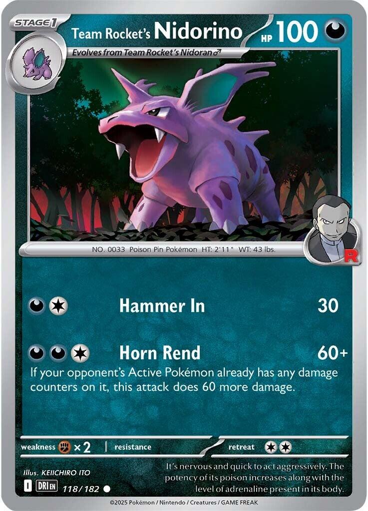 Team Rocket's Nidorino #118 Pokemon Destined Rivals