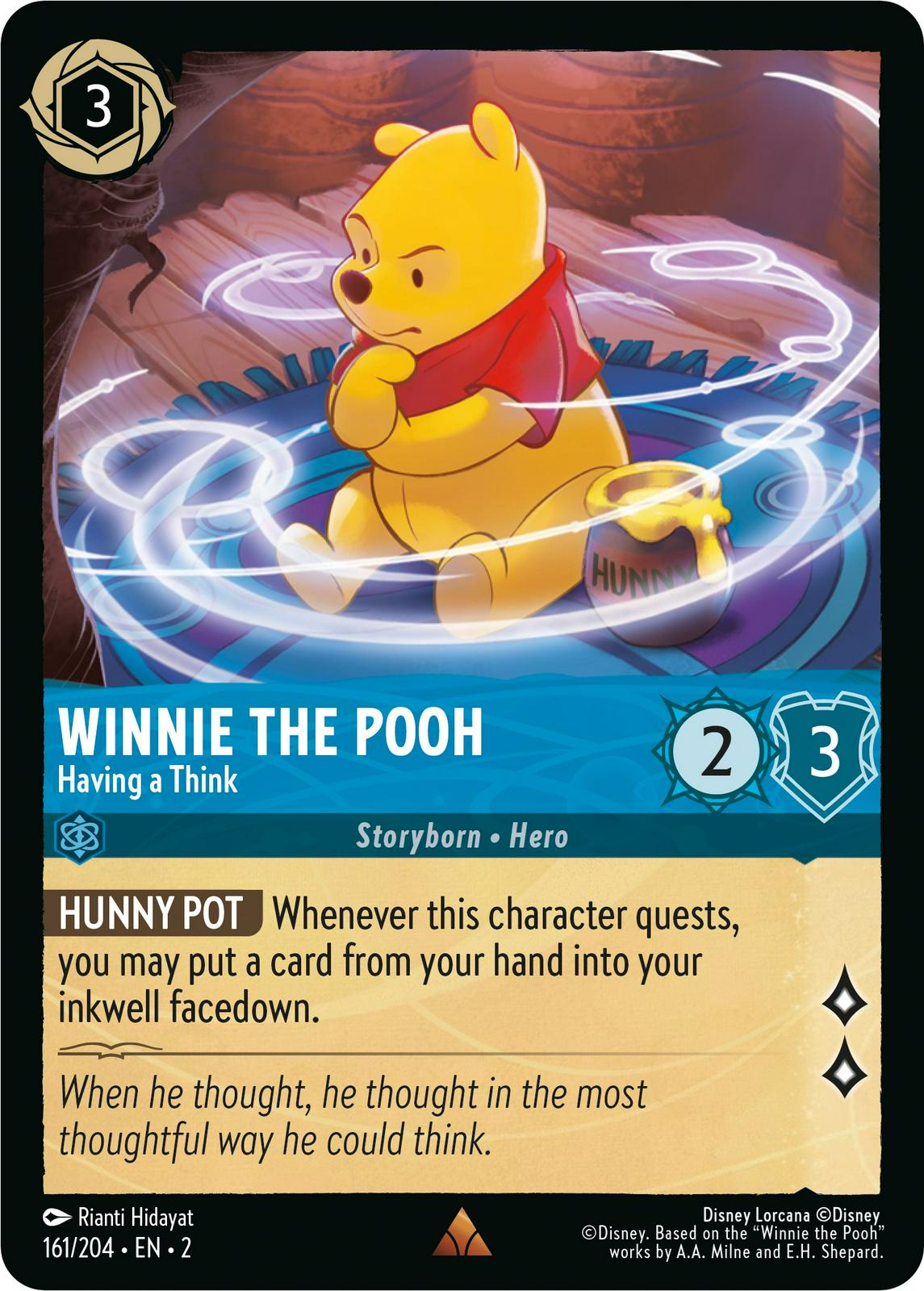 Winnie the Pooh - Having a Think #161 Lorcana Rise of the Floodborn