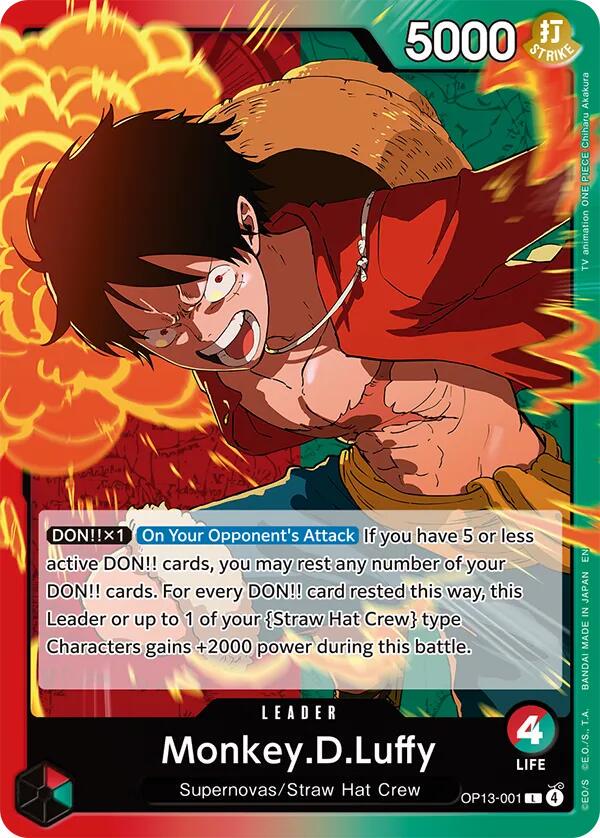 Monkey.D.Luffy OP13-001 Prices | One Piece Carrying on His Will