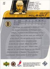 Back Of Card | Andy Hilbert Hockey Cards 2002 Upper Deck