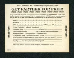 Registration Card | Bards Tale II the Destiny Knight Commodore 64