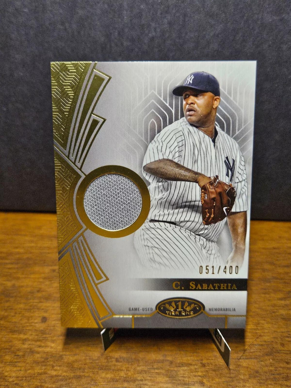 CC Sabathia #T1R-CSA Baseball Cards 2023 Topps Tier One Relics Design A