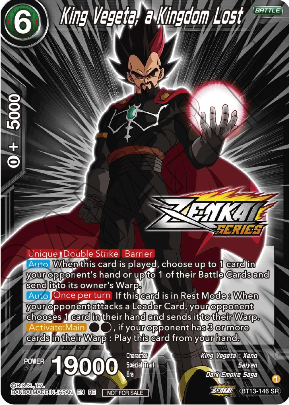 King Vegeta, a Kingdom Lost BT13-146 Dragon Ball Super Divine Multiverse Release Promos