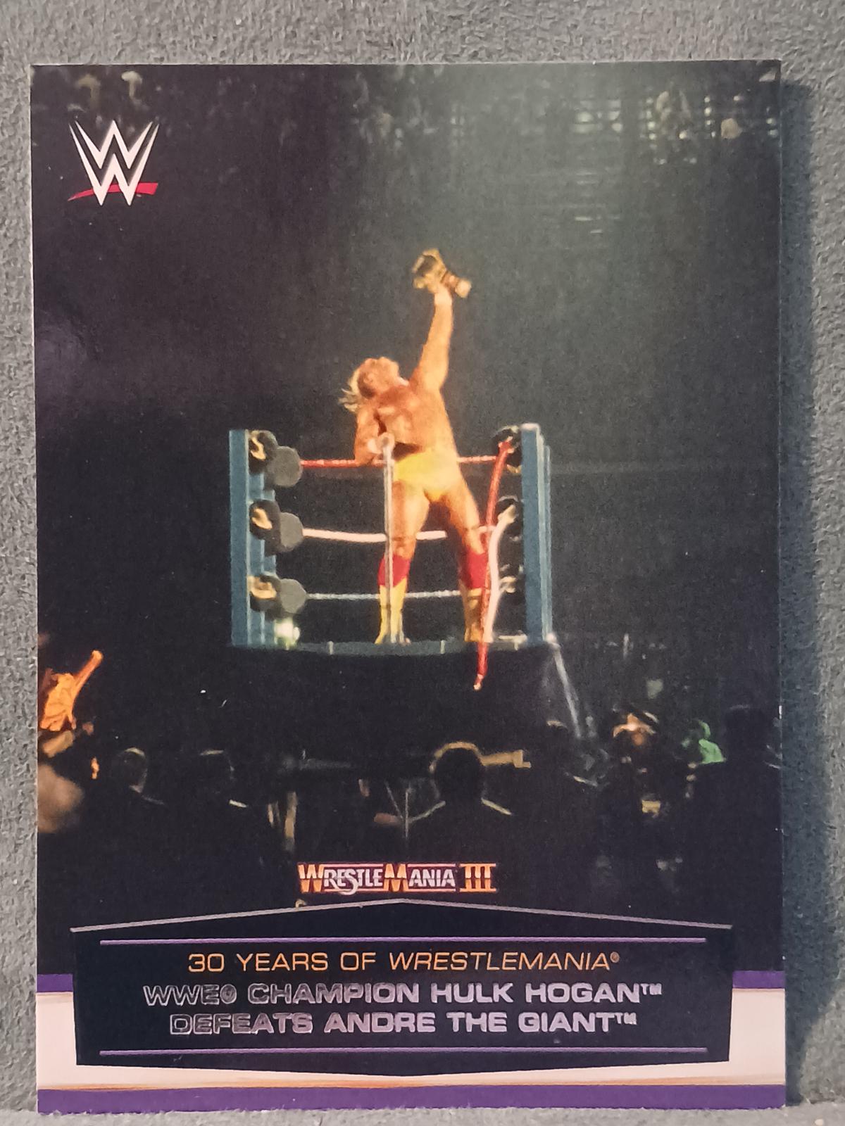 WWE Champion Hulk Hogan Defeats Andre the Giant #6 Wrestling Cards 2014 Topps WWE Road to Wrestlemania 30 Years Of