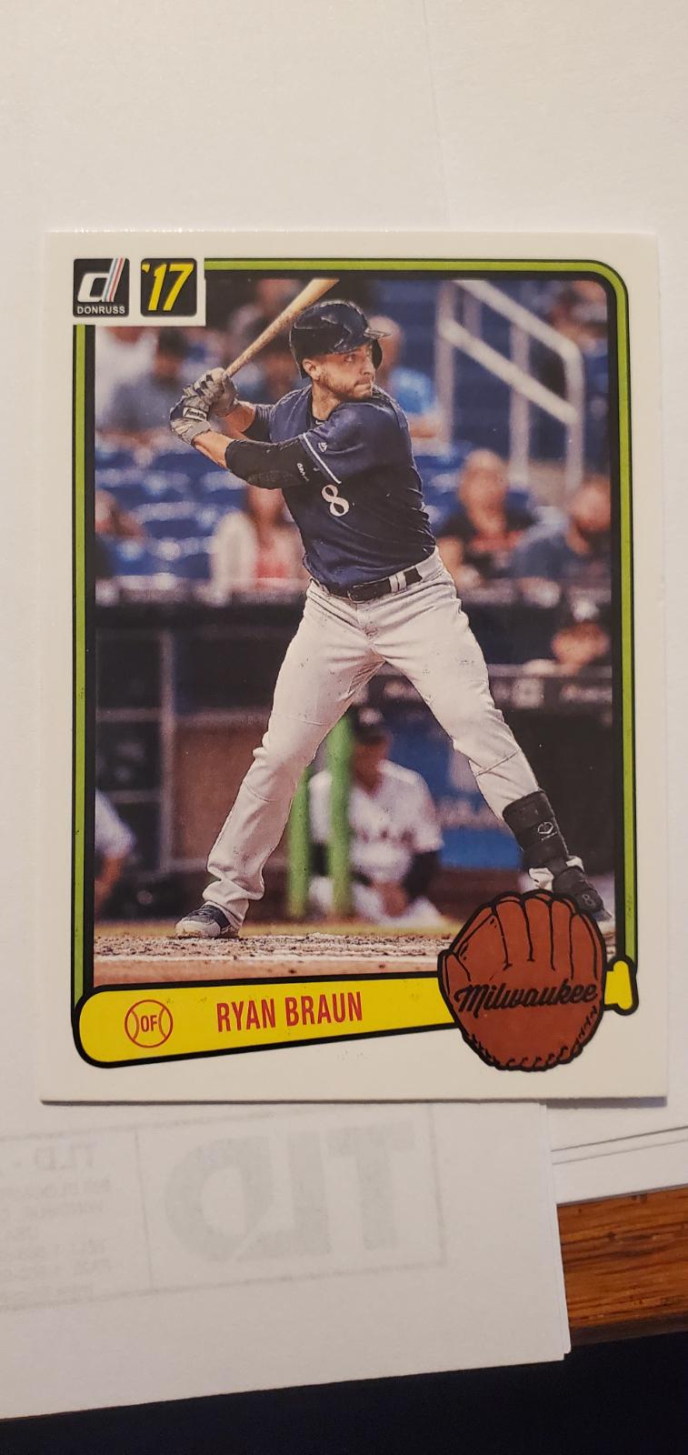 Ryan Braun #RV-20 2017 Panini Donruss Retro Variations 1983 Baseball