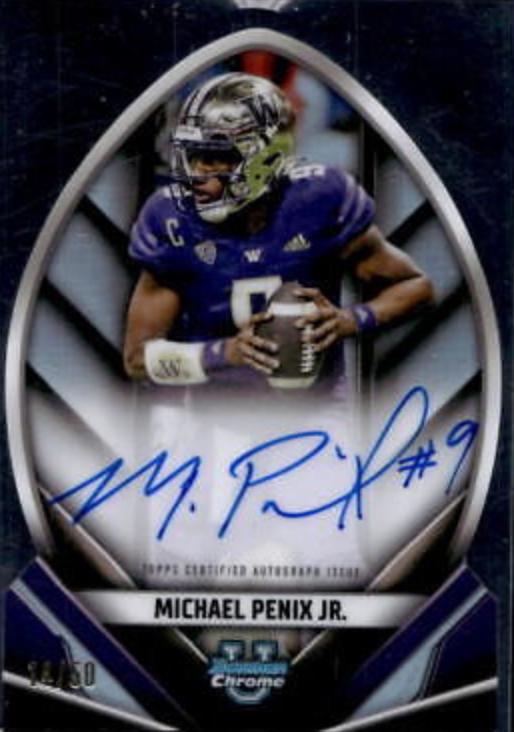 Michael Penix Jr. #FOFA-MP Football Cards 2023 Bowman Chrome University Future of Autographs