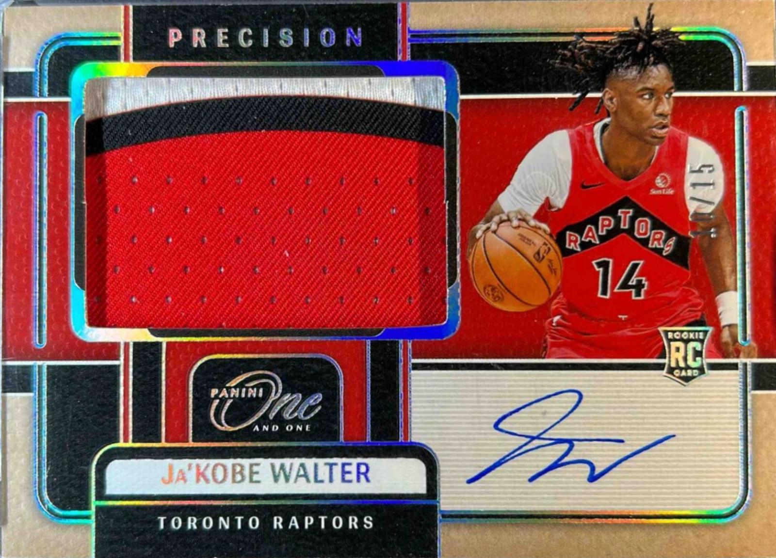 Ja'Kobe Walter #16 2024 Panini One And One Fractal Patch Autograph Basketball