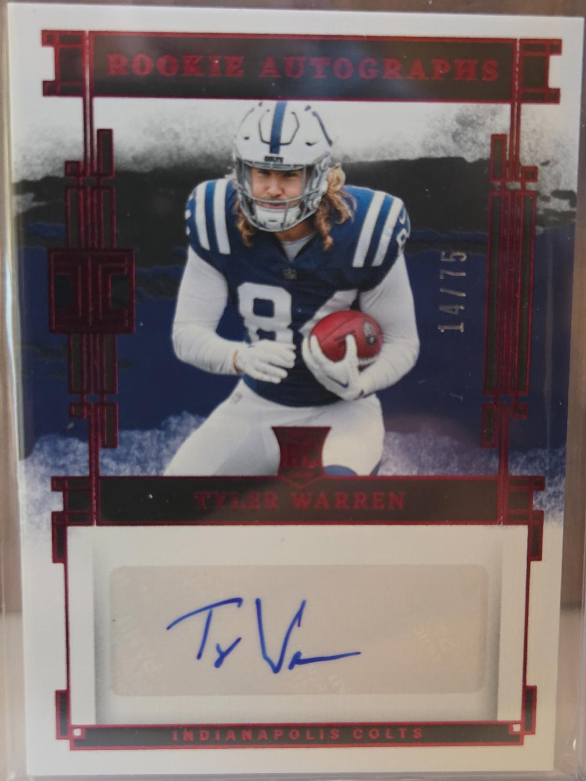Tyler Warren [Red] #29 Prices | 2025 Panini Impeccable Rookie Autograph ...