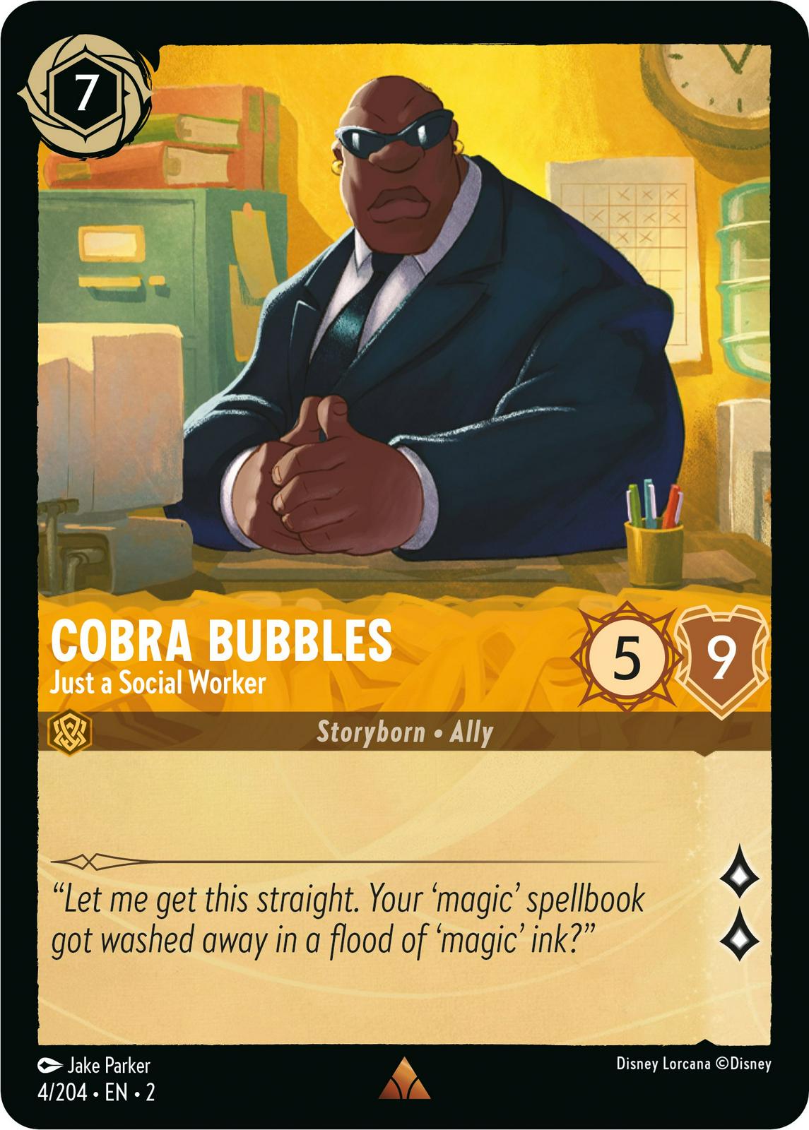 Cobra Bubbles - Just a Social Worker #4 Lorcana Rise of the Floodborn