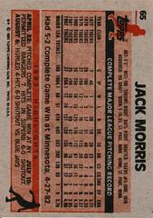 Back Of Card | Jack Morris Baseball Cards 1983 Topps