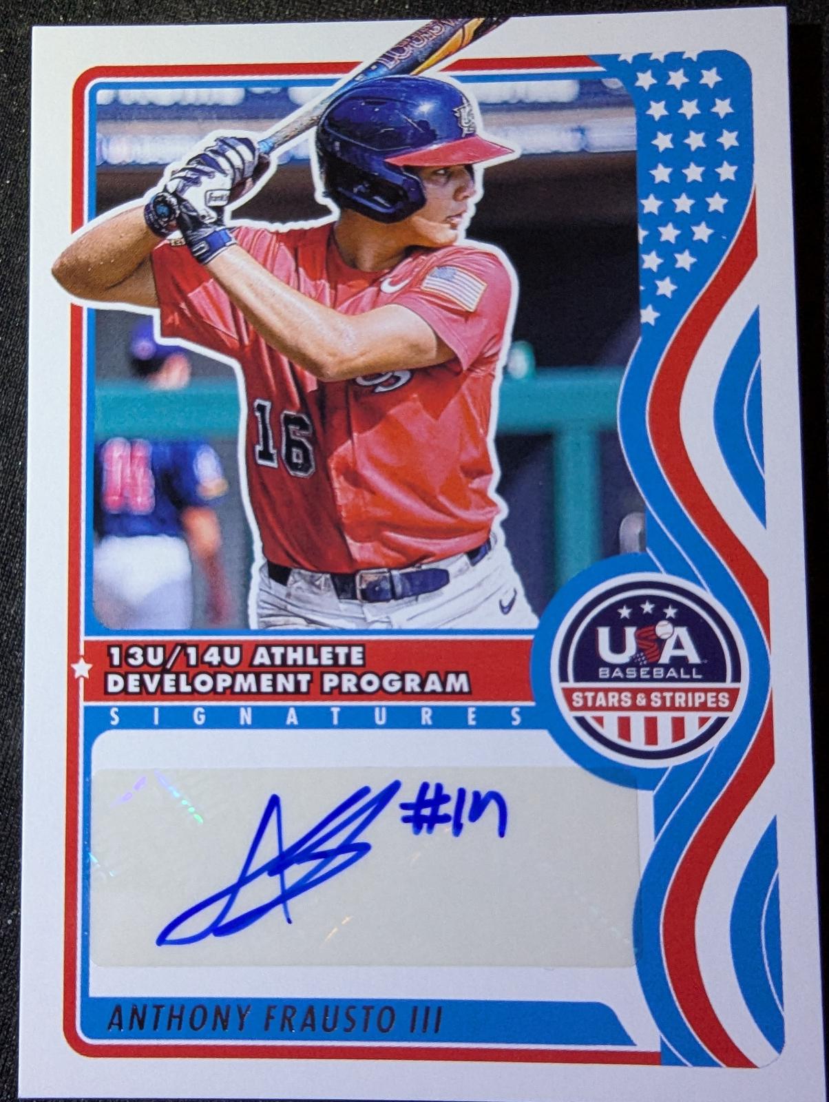 Anthony Frausto III #NTS-AF Baseball Cards 2025 Panini Stars and Stripes 13U 14U National Team Signature