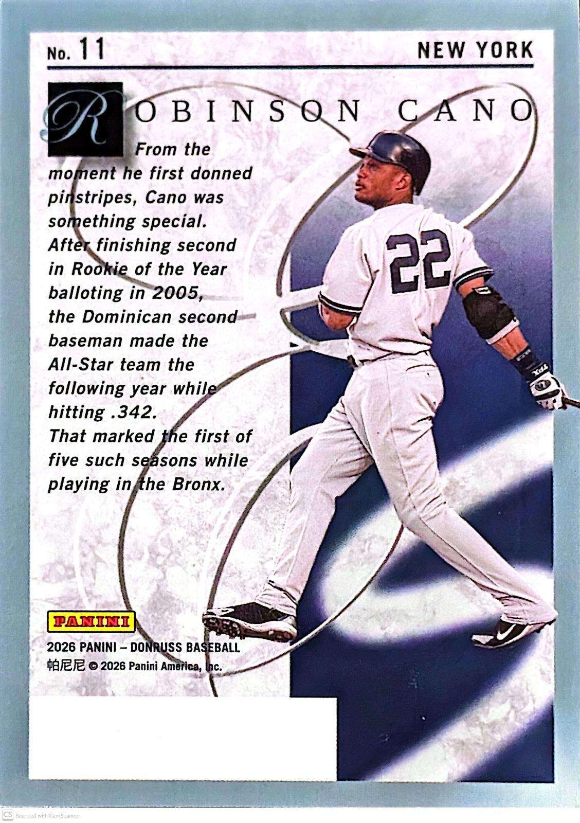 Robinson Cano [Holo] #11 Prices | 2026 Panini Donruss Elite Series ...