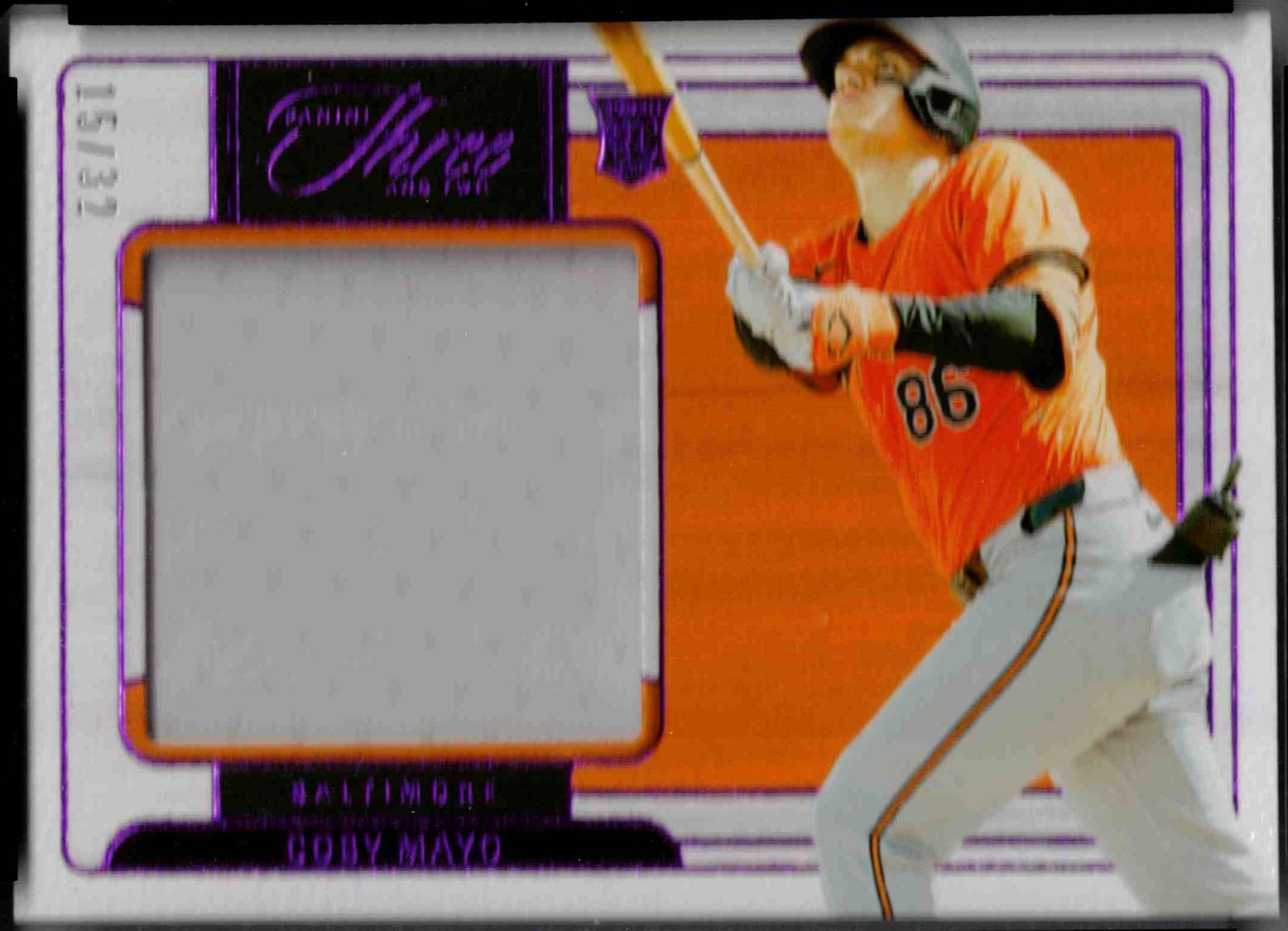 Coby Mayo #5 Baseball Cards 2024 Panini Three and Two Prospect Swatch