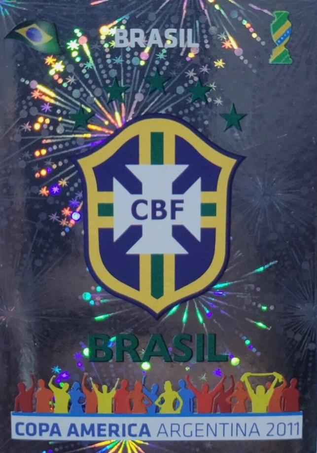 Brazil Badge #114 Soccer Cards 2011 Panini Copa America Argentina Sticker