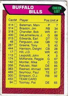 Bills Checklist