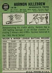 Back | Harmon Killebrew Baseball Cards 1967 Topps