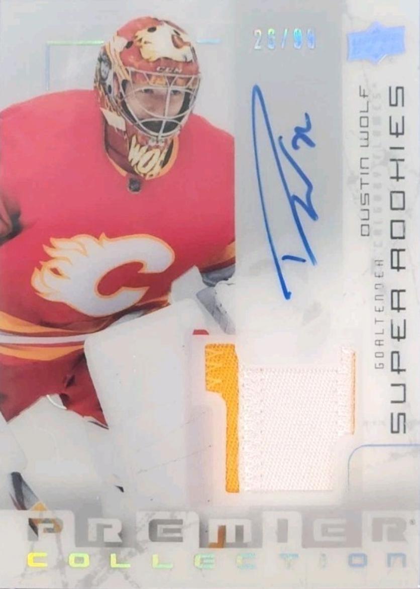 Dustin Wolf #SRR-DW Hockey Cards 2023 Upper Deck Premier Rookie Patch Auto