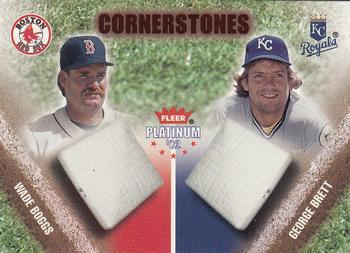 Wade Boggs / George Brett Baseball Cards 2002 Fleer Platinum Cornerstones