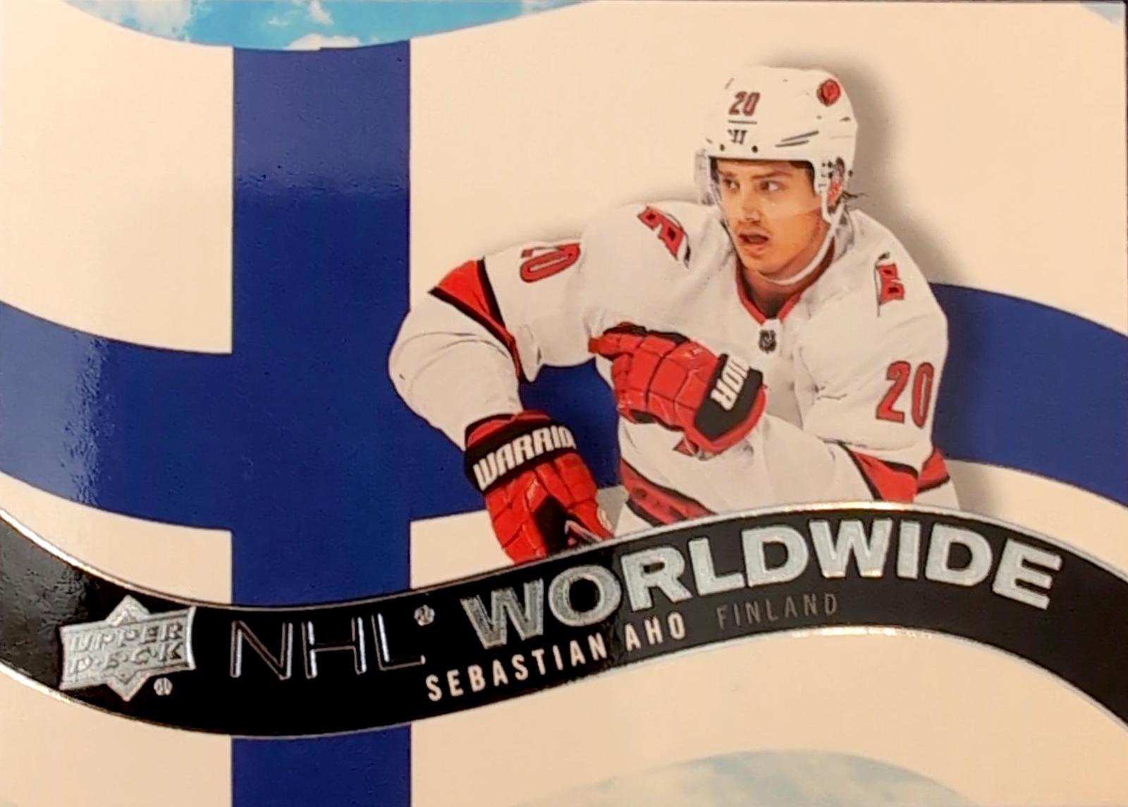 Sebastian Aho #WW-4 Hockey Cards 2020 Upper Deck NHL Worldwide