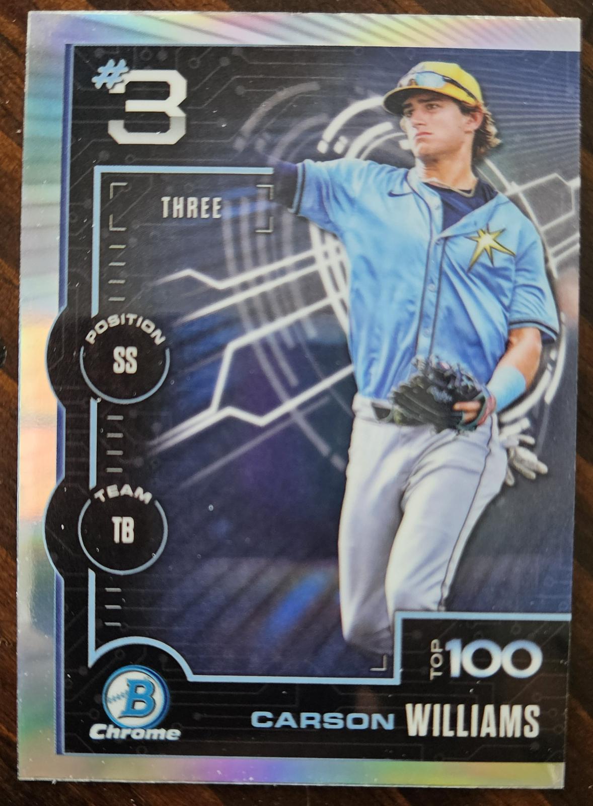 Carson Williams #BTP-3 Baseball Cards 2025 Bowman Scouts Top 100