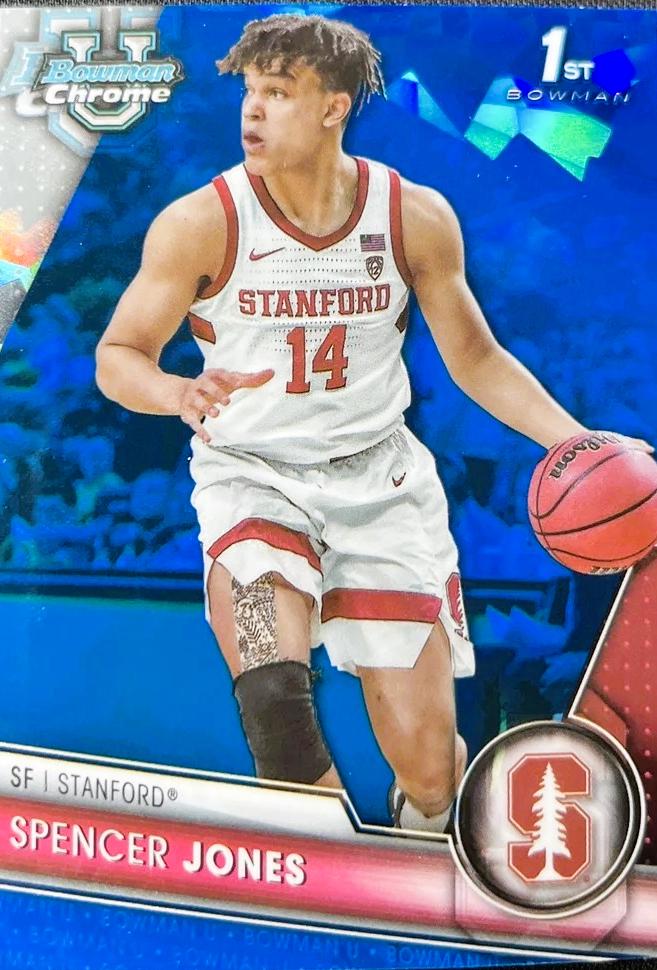Spencer Jones #74 2023 Bowman Chrome University Sapphire Basketball