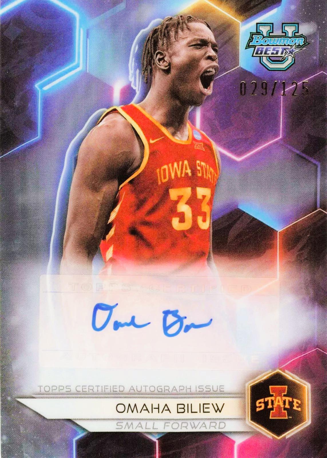 Omaha Biliew #B23-OB 2023 Bowman Best University Best Of 2023 Autographs Basketball