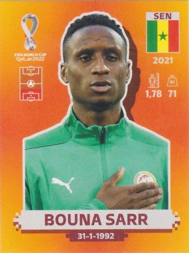 Bouna Sarr #SEN9 2022 Panini World Cup Qatar International Edition Sticker Soccer