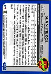 Back Of Card | Sean Pierce Baseball Cards 2003 Topps