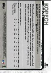 Back Of Card | Michael Kopech Baseball Cards 2019 Topps