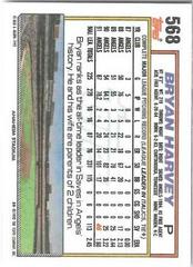 Back Of Card | Bryan Harvey Baseball Cards 1992 Topps