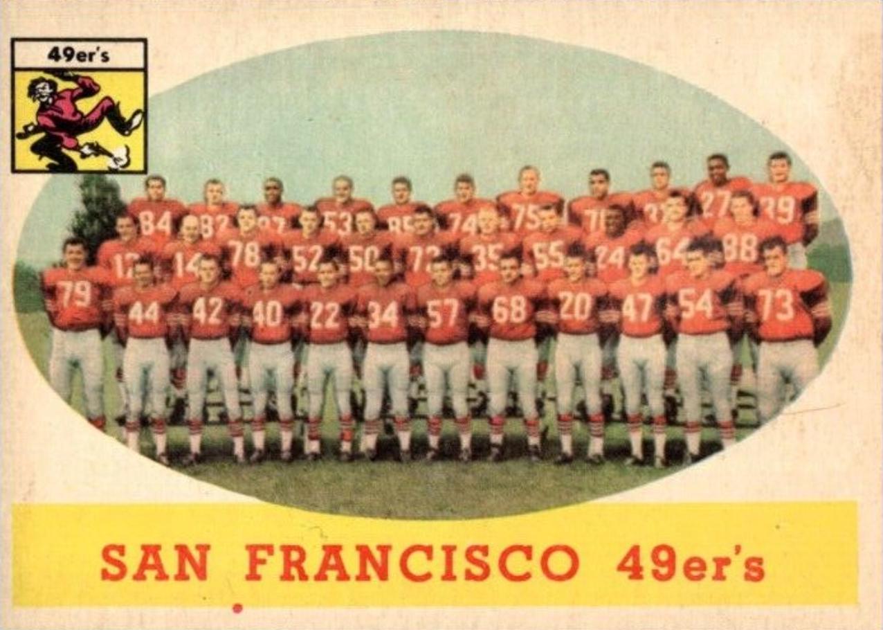 San Francisco 49ers #41 Football Cards 1958 Topps