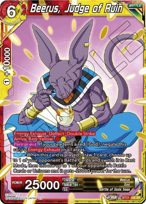 Beerus, Judge of Ruin BT21-143 Dragon Ball Super Wild Resurgence