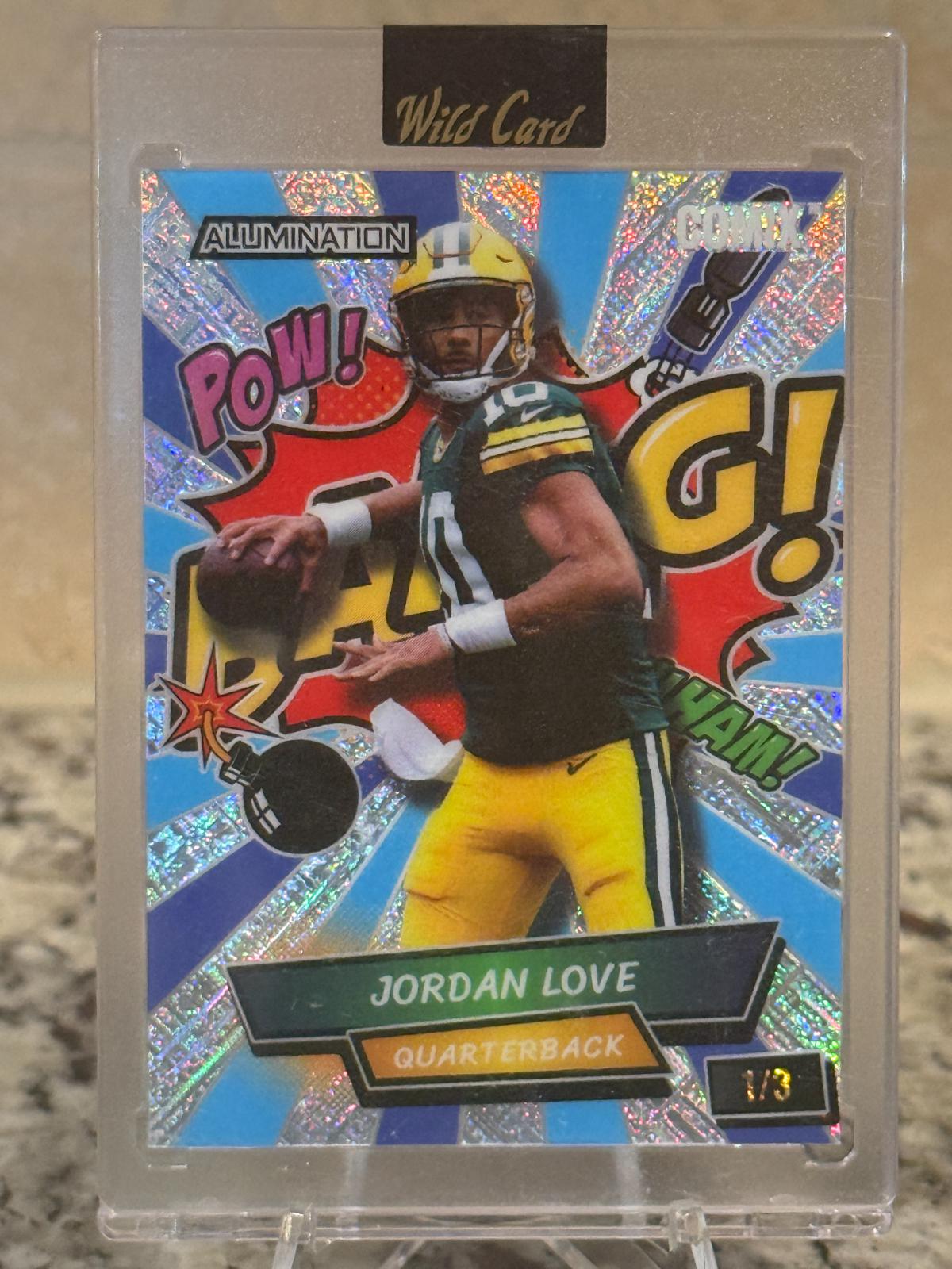 Jordan Love #AC-JL 2024 Wild Card Alumination Just The Hits Comix Cross Hatch Football