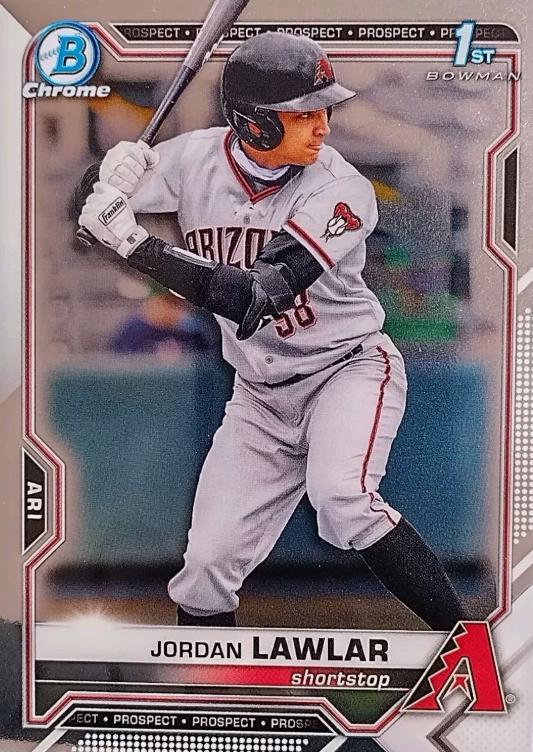 Jordan Lawlar #BDC-194 Baseball Cards 2021 Bowman Draft Chrome