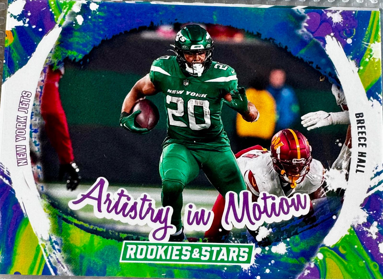 Breece Hall #AIM-BHL Football Cards 2024 Panini Rookies & Stars Artistry in Motion