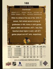 Reverse | Glenn Hall Hockey Cards 2015 Upper Deck Portfolio
