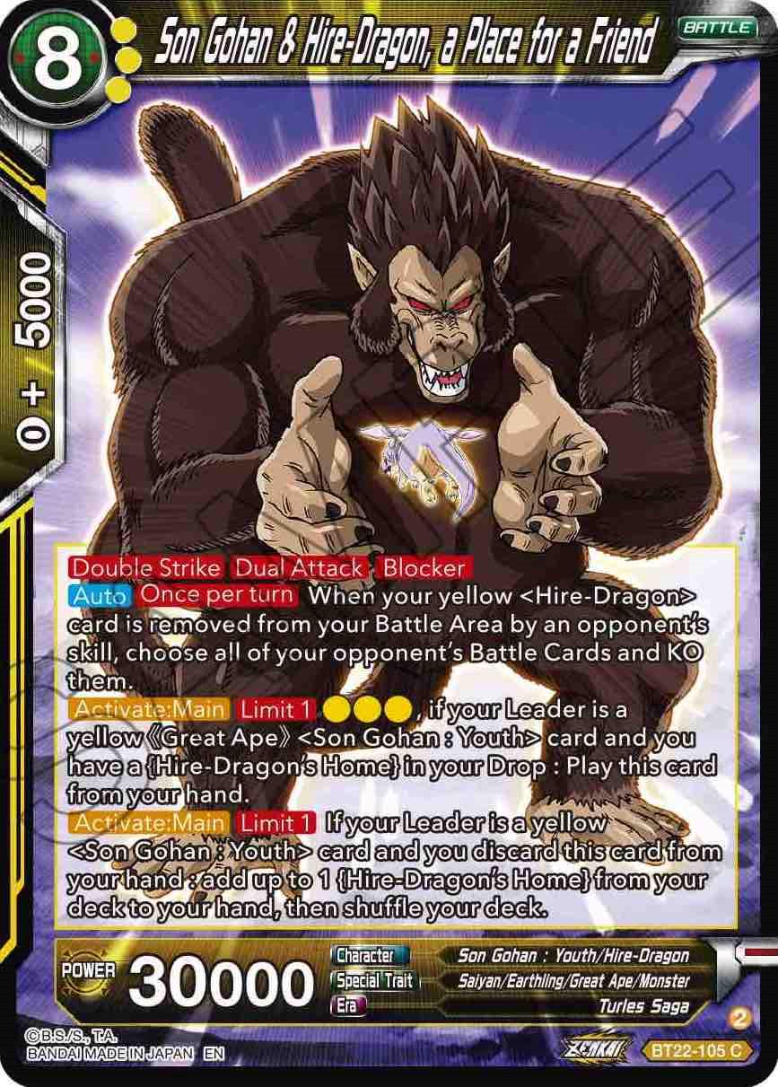 Son Gohan & Hire-Dragon, a place for a Friend BT22-105 Dragon Ball Super Critical Blow