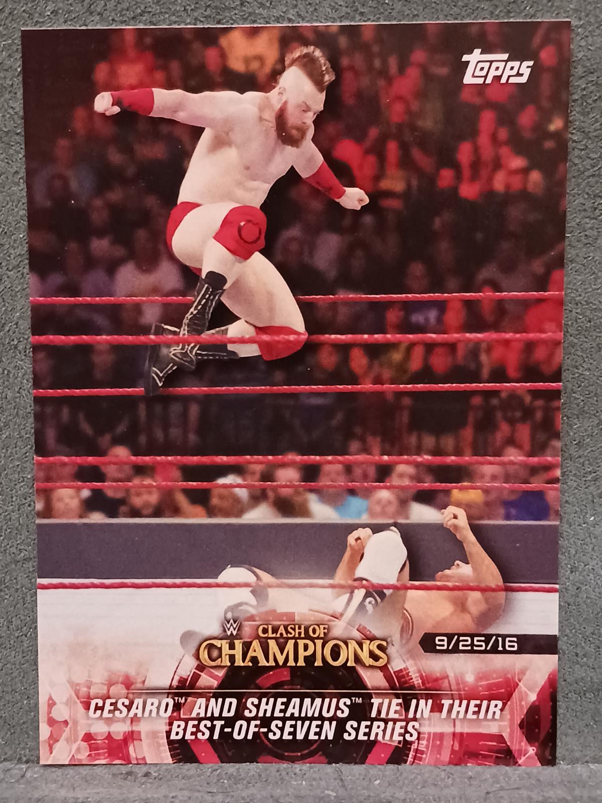 Cesaro and Sheamus Tie in their Best of Seven Series #2 Wrestling Cards 2018 Topps WWE Road To Wrestlemania