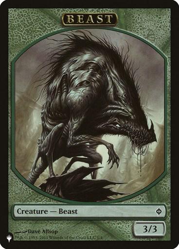 Beast // Emblem - Liliana, Defiant Necromancer Double-Sided Token #1 Magic The List Reprints