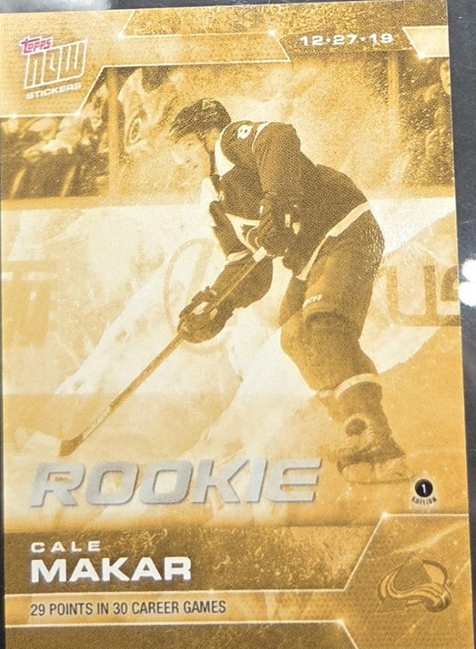 Cale Makar #111G 2019 Topps Now NHL Stickers