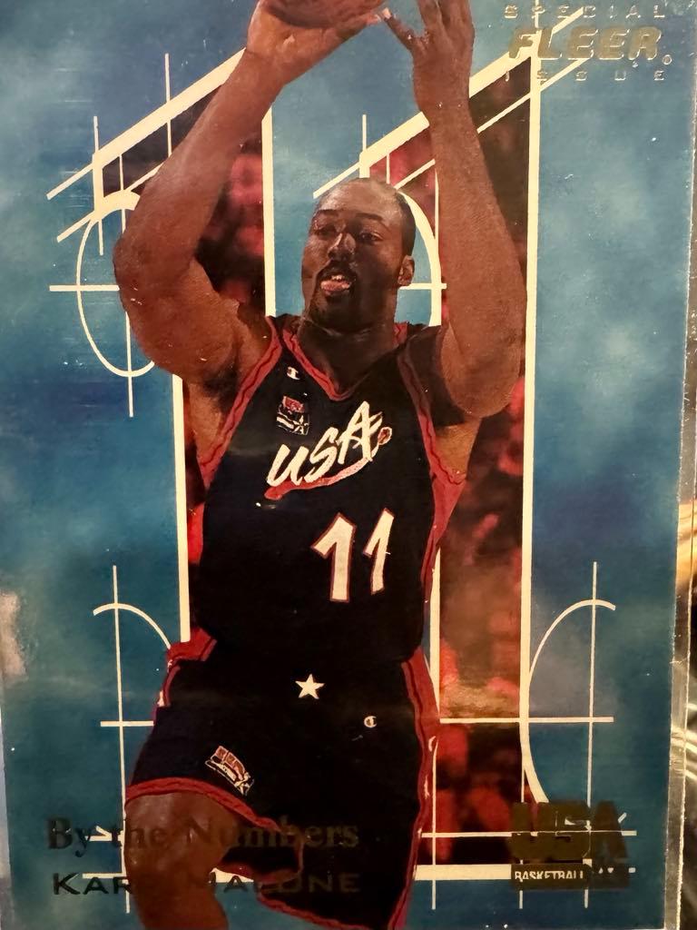 Karl Malone #13 Basketball Cards 1996 Fleer USA Basketball