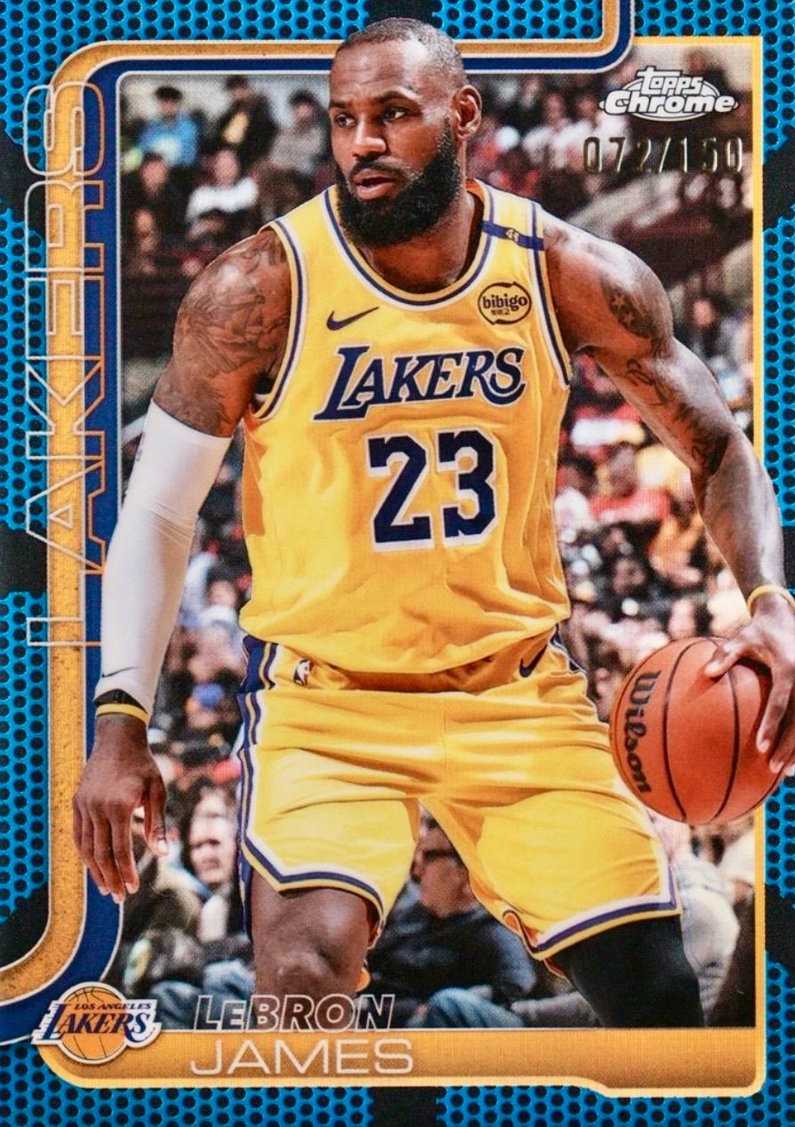 2025 Topps Chrome LeBron James [Blue Basketball Refractor] #127 card